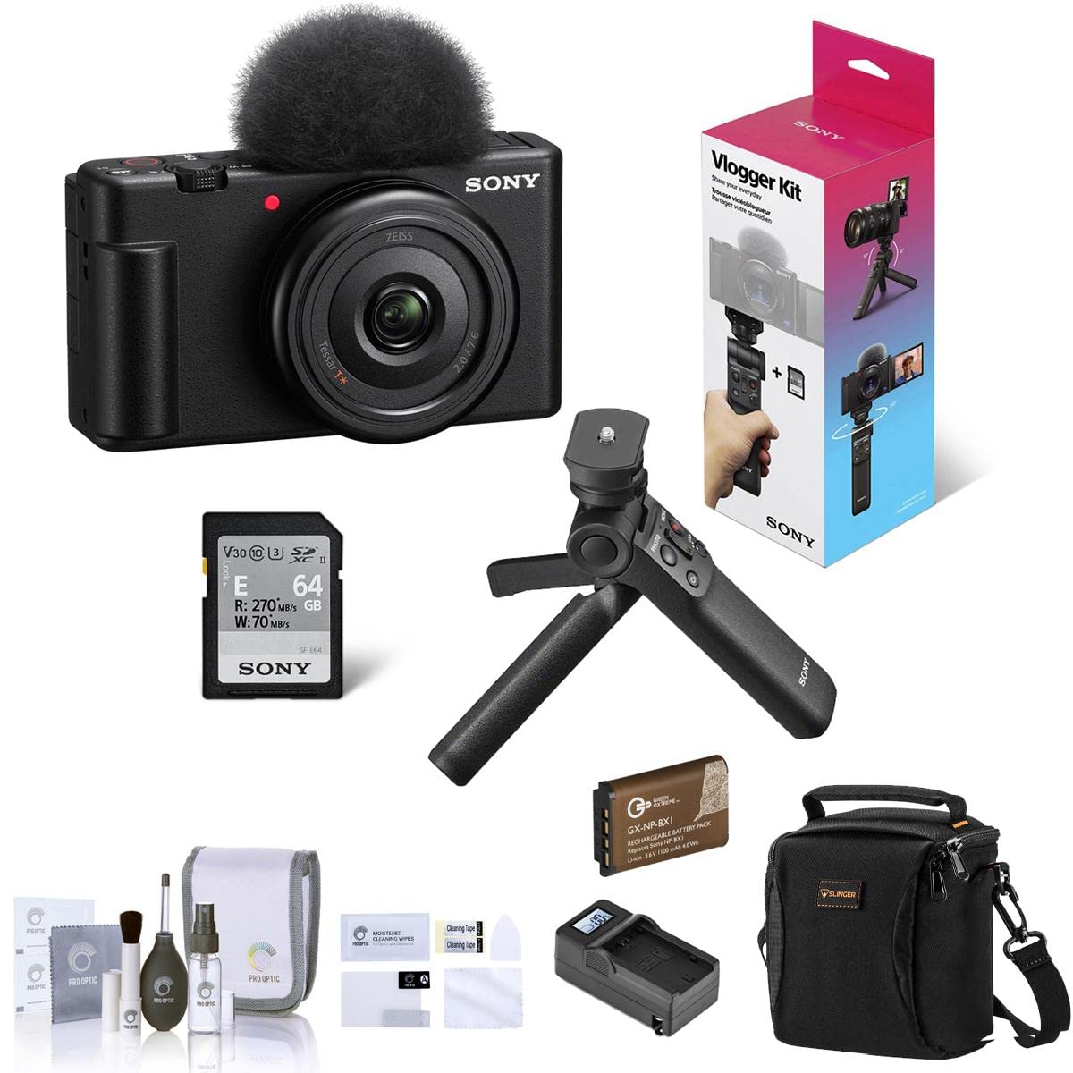 Amazon.com : Sony ZV-1F Vlogging Camera, Black, Bundle with GP